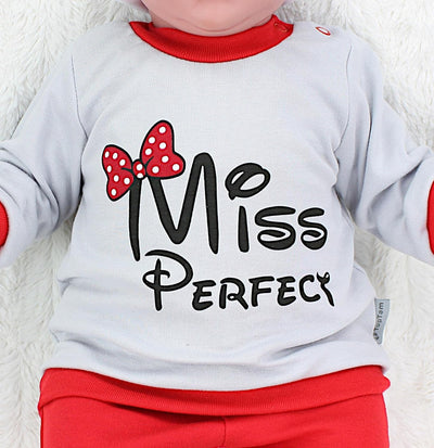 TupTam Baby Mädchen Outfit Langarmshirt mit Print Spruch Babyhose Babykleidung 2teilig 62 Miss Perfe