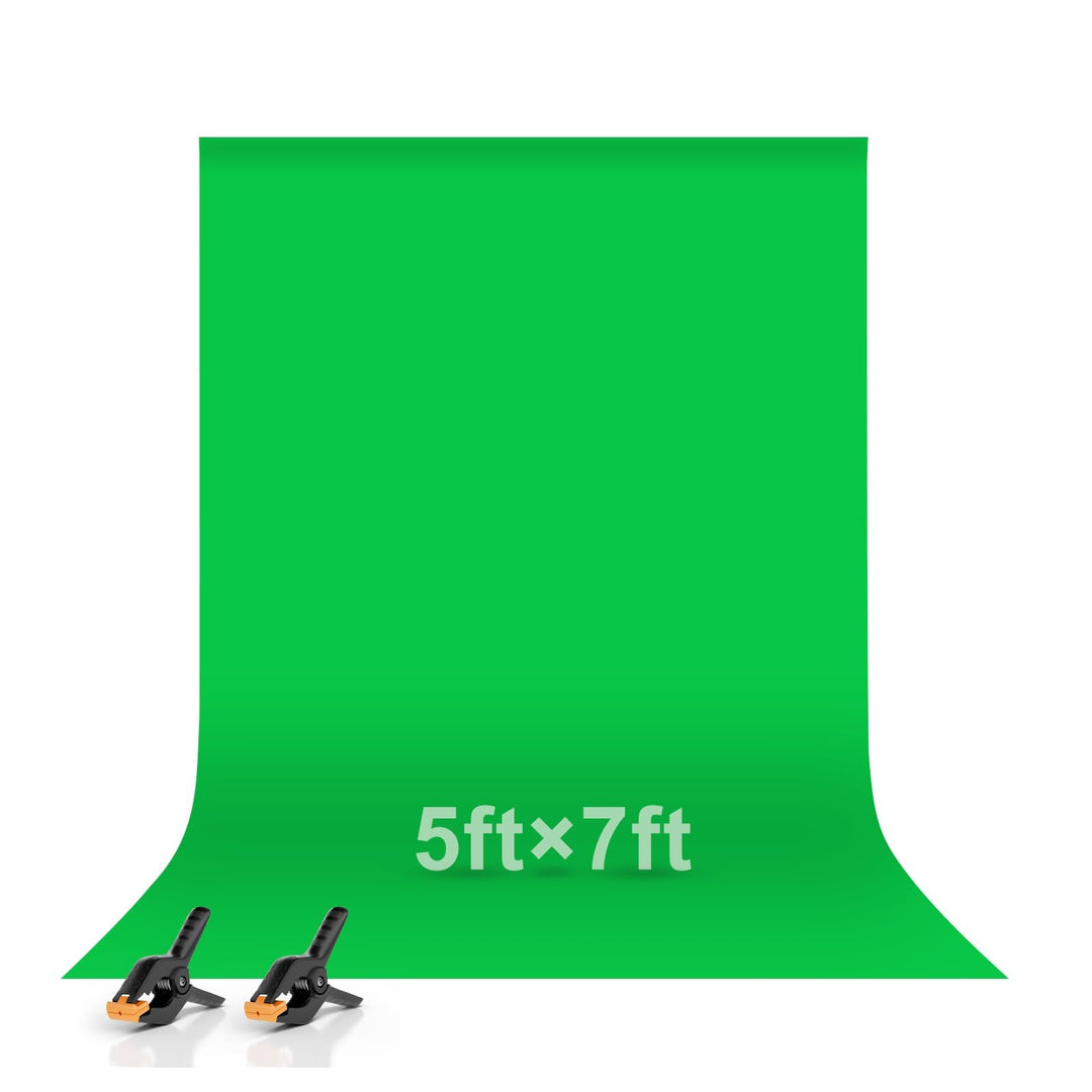 EMART 1,5x2m Greenscreen Grüner Hintergrund Polyester Grüne Chromakey Green Screen Faltbar mit 2 Fed