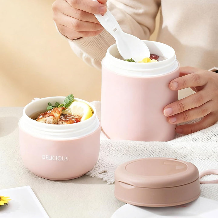 2 Stück Müslibecher To Go mit Deckel,PP-Material Porridge Becher Joghurtbecher to Go mit Löffel,780m