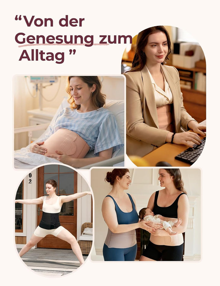 momcozy Ergowrap Bauchgurt nach Geburt, 3D-Kompression & Rückenstütze für Kaiserschnitt-Rückbildung,