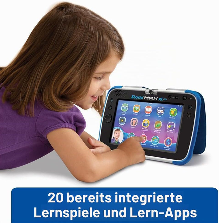 VTech – Tablet Storio Max XL 2 blau – 7 Zoll Kinder-Tablet 1% Lernfunktion – französische Version Ei