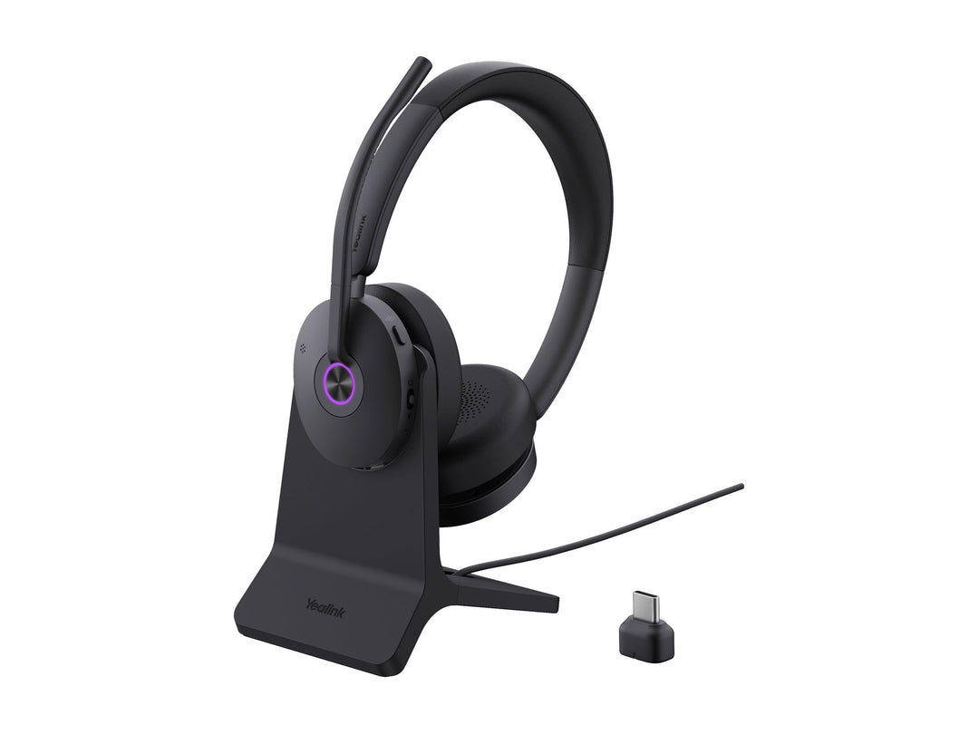 Yealink BH74 Kabelloses Headset mit Ständer, 6-Mikrofon-Hybrid-ANC, Teams Premium Open Office-Zertif