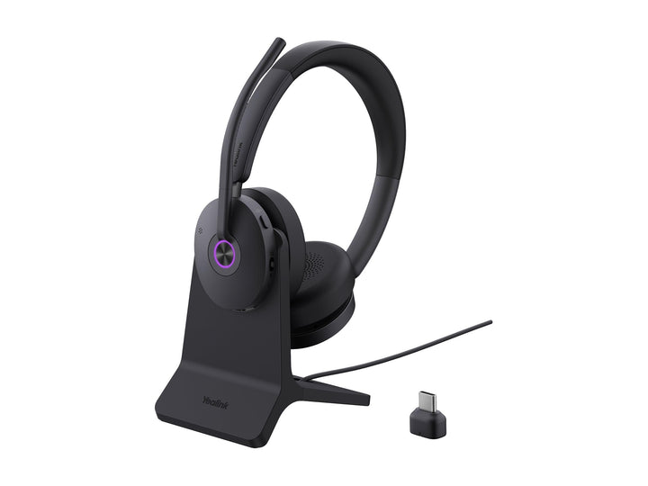 Yealink BH74 Kabelloses Headset mit Ständer, 6-Mikrofon-Hybrid-ANC, Teams Premium Open Office-Zertif