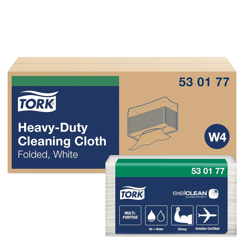 Tork 530177 Weiss Extra Starke Reinigungstücher, 1-Schicht, Premium-Qualität, 1 x 60 Tücher Weiss 1