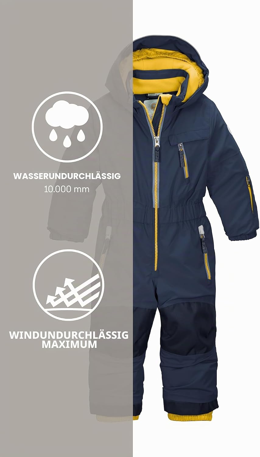 Killtec Unisex Kinder Fisw 31 Mns Onpc Skioverall/Schneeanzug mit Kapuze, wasserdicht, dunkelblau, 8