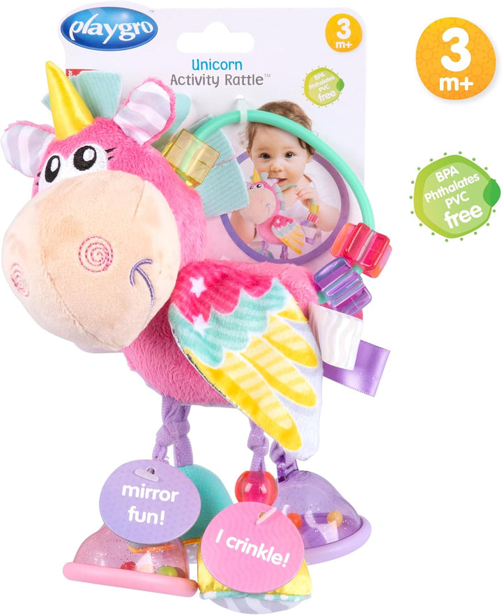 Playgro - Unicorn Activity Rattle - Pink - (10188463)
