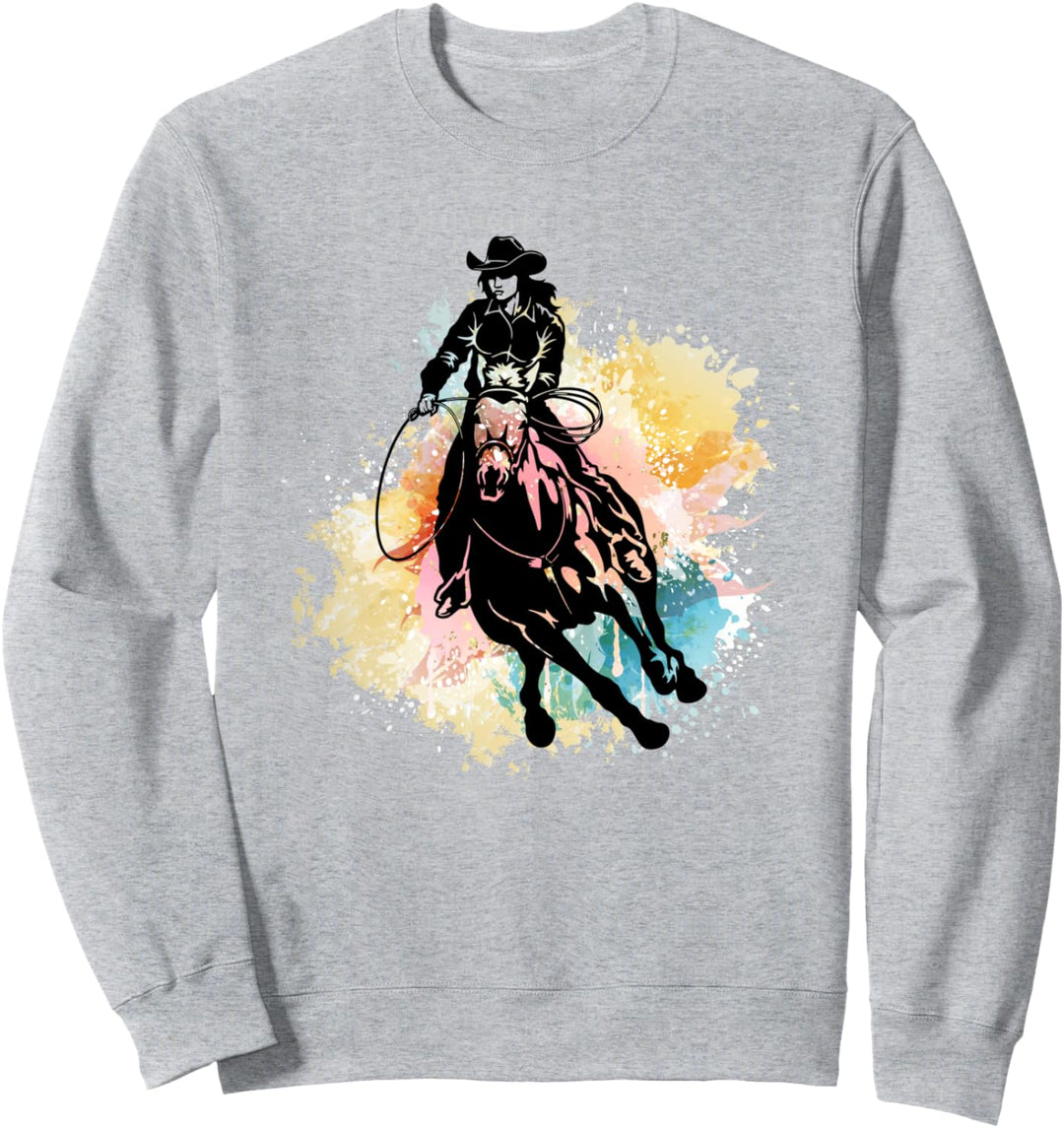 Westernreiter Damen Cowgirl Pferdefrau Pferd Westernreiten Sweatshirt