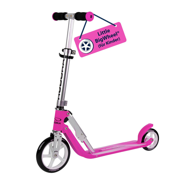 HUDORA Little BigWheel Scooter - Sicherer Aluminium-Roller für Kinder ab 3 Jahren - Höhenverstellbar