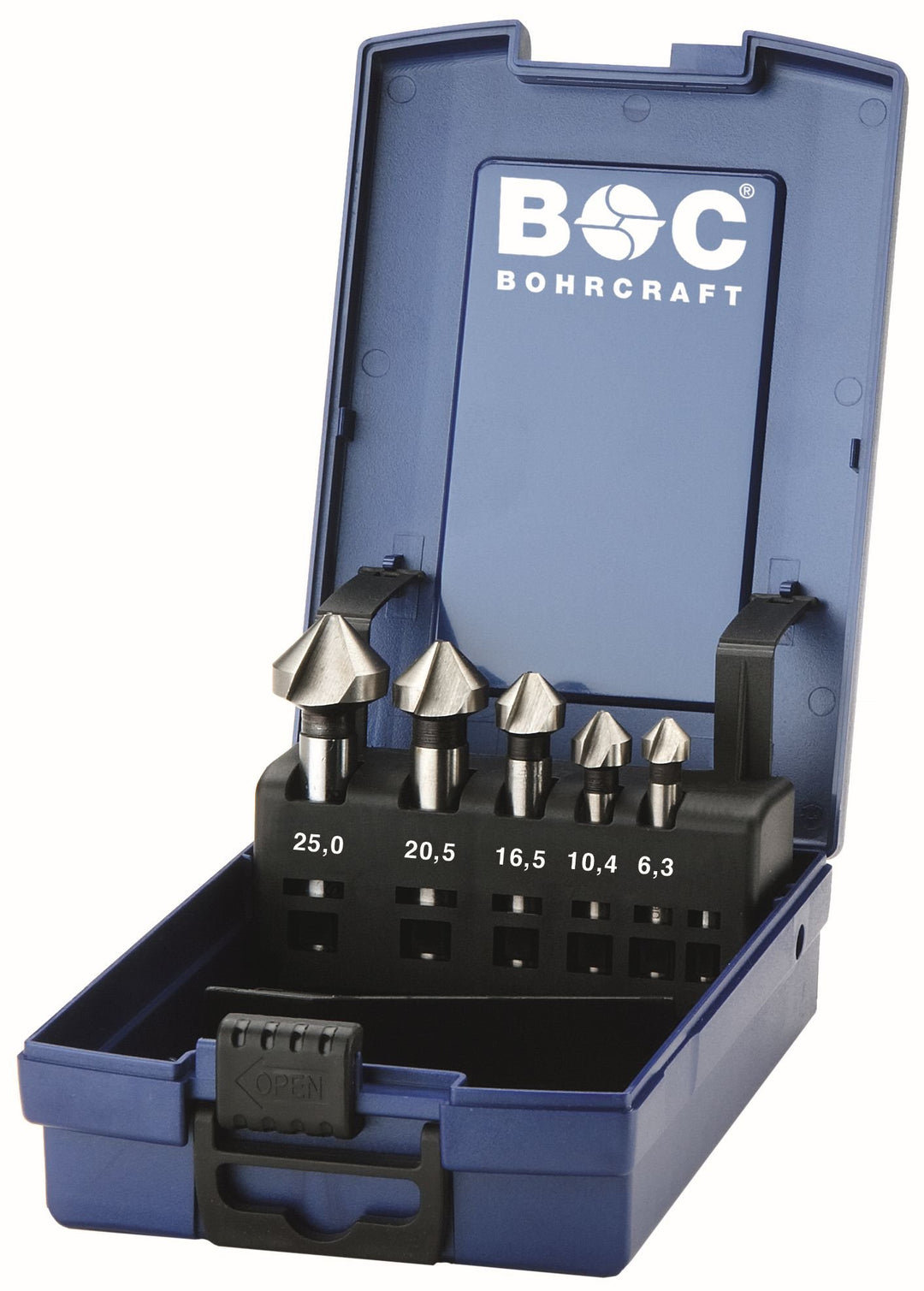 Kegelsenker HSS-E DIN 335 C in ABS-Box 5-tlg. 6,3-10,4-16,5-20,5-25,0 mm/KS 5-K Co