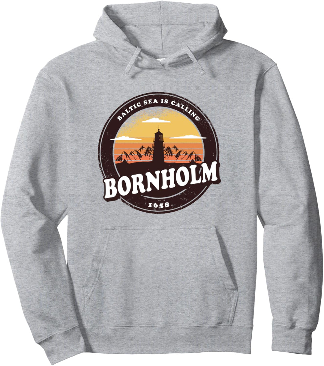 Bornholm Dansk Leuchtturm Vintage Skandinavien Pullover Hoodie