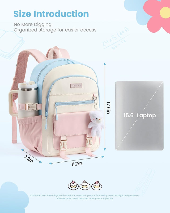 LOVEVOOK Schulrucksack Teenager Mädchen Rucksack Schule, 30L Schulranzen Grundschule 5.klasse Gross