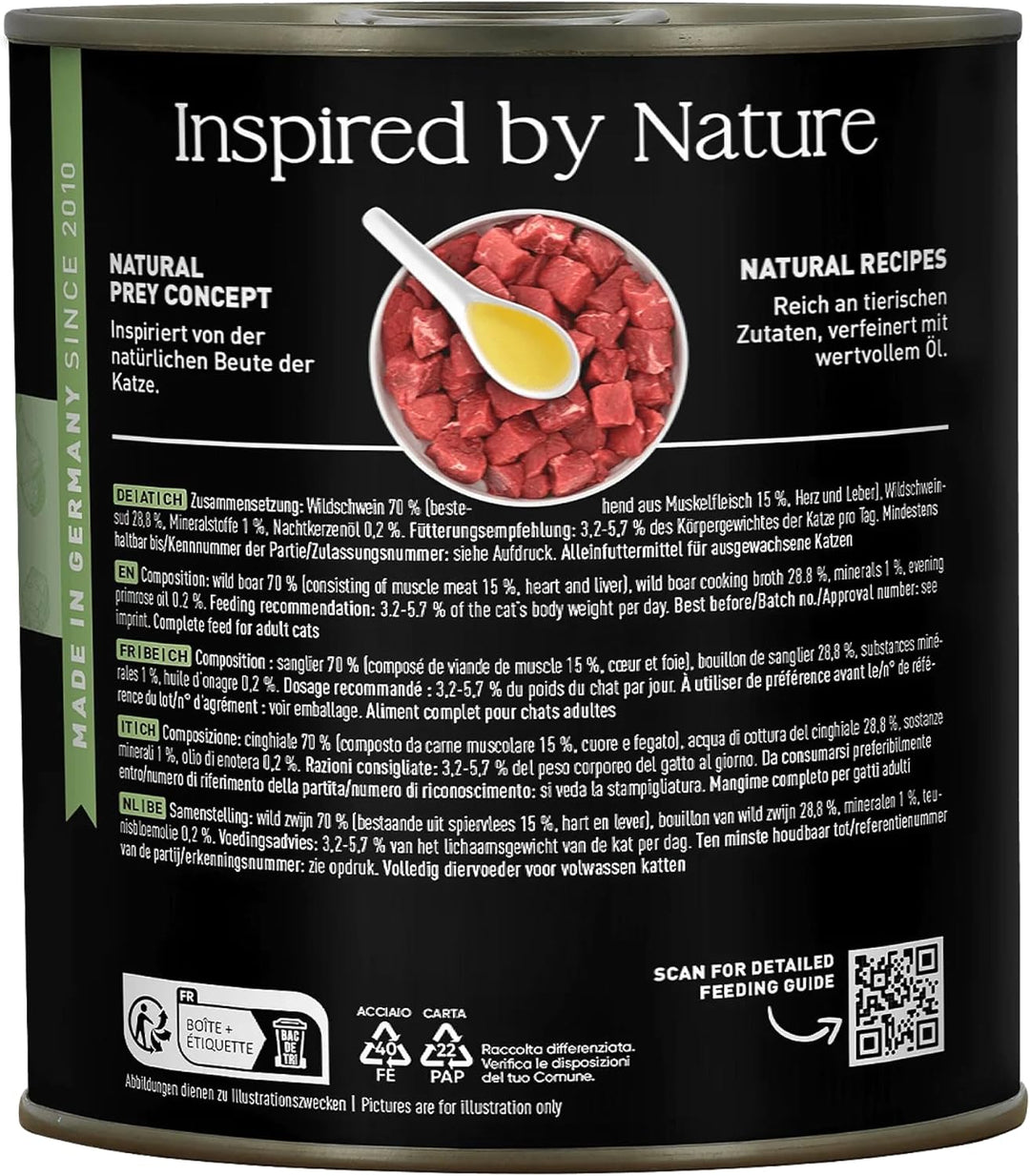 catz finefood Purrrr Wildschwein Monoprotein Katzenfutter nass N° 109, für ernährungssensible Katzen