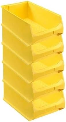 SparSet 5x Gelbe Sichtlagerbox 5.0 | HxBxT 20x30x50cm | 21,8 Liter | Sichtlagerbehälter, Sichtlagerk