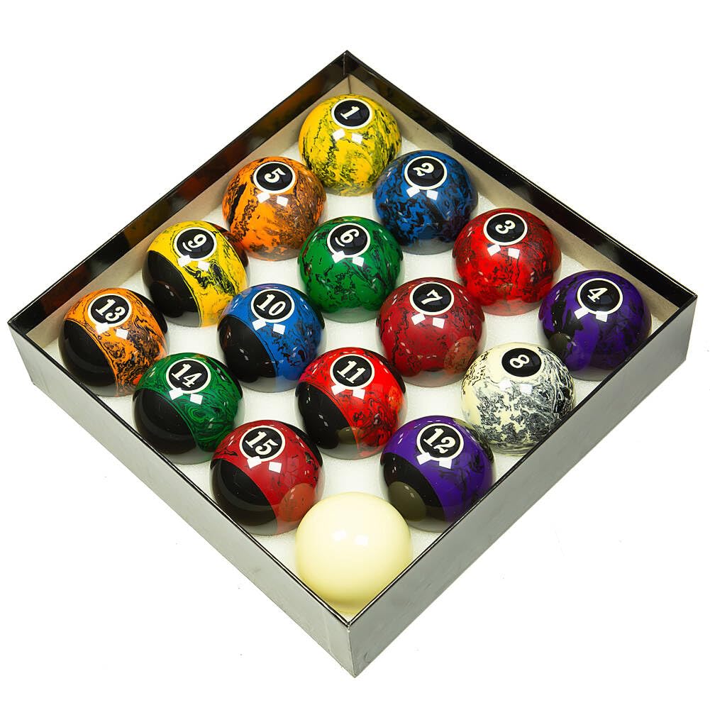 Premium 57mm Pool Ball Set - Durable Resin Billiard Balls Set for Professional & Home Game Rooms Sch