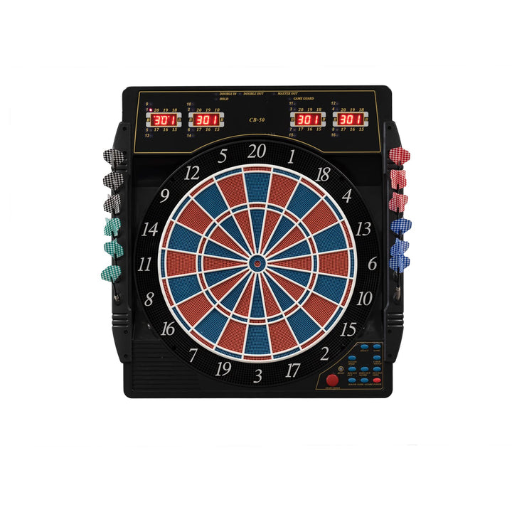 Dartautomat Karella CB-50, elektronische Dartscheibe mit 27 Spielen und 159 Spielvarianten, exakte T