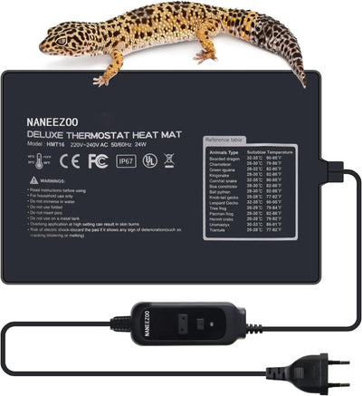 NANEEZOO Reptil Heizmatte - Terrarium Reptilienheizmatte Wärmematte für Reptilien Gecko Schildkröte
