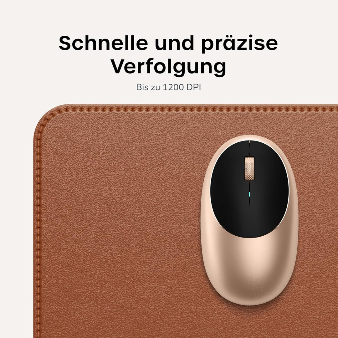 SATECHI M1 Kabellose Maus aus Aluminium, USB-C wiederaufladbar, 1200 DPI, Elegante, ergonomische Blu