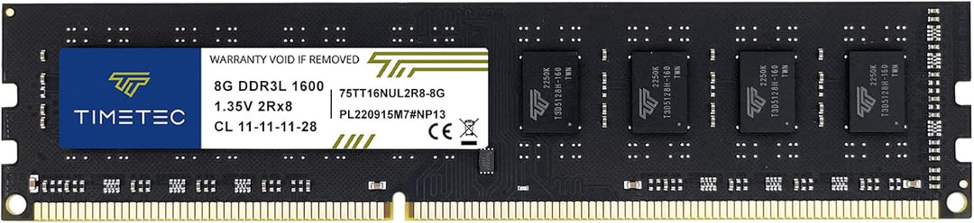 Timetec 8 GB DDR3L / DDR3L-1600 PC3L-12800 / PC3-12800 (PC3-12800U) Nicht-ECC ungepuffert 1,35 V / 1