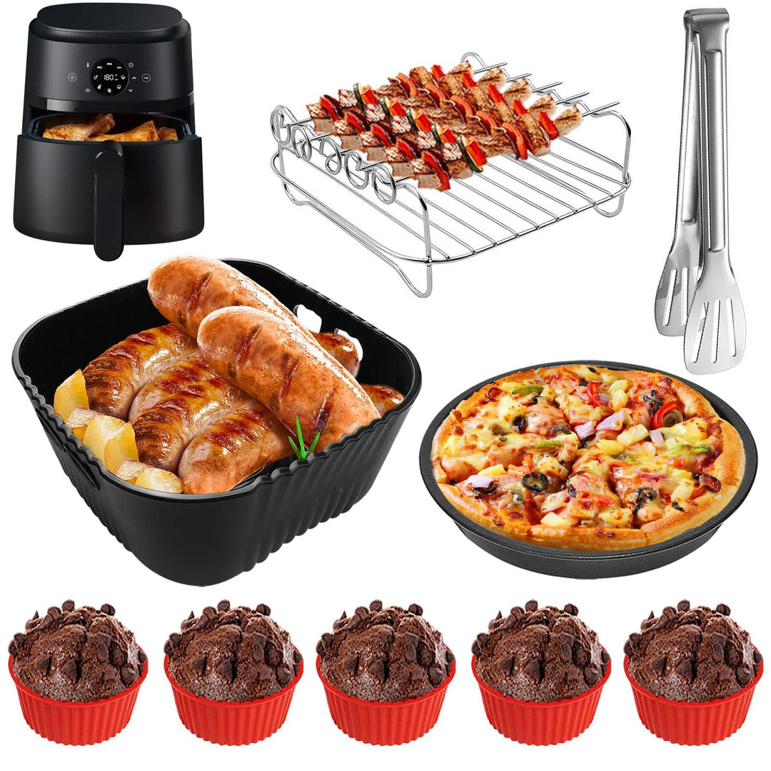 Goodpejine 9PCS 20CM Airfryer Zubehör Set für Philips 2000 Series 4,2L (NA229/00), Russell Hobbs L 4
