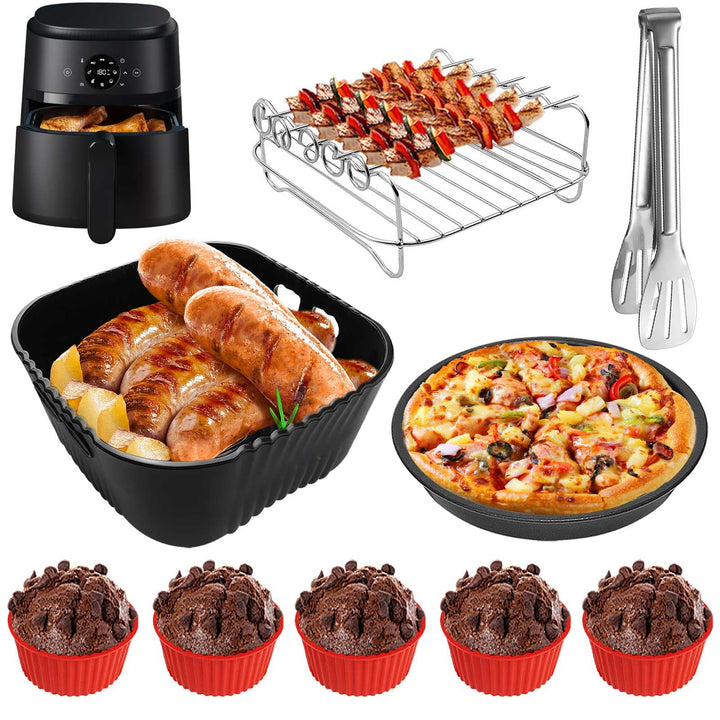 Goodpejine 9PCS 20CM Airfryer Zubehör Set für Philips 2000 Series 4,2L (NA229/00), Russell Hobbs L 4
