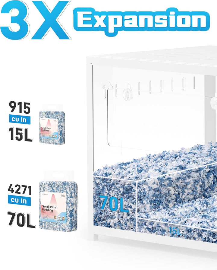 BUCATSTATE Hamster Streu 70L, Papier Einstreu für Kleintiere, Besonders Saugfähige & 99,9% Staubfrei
