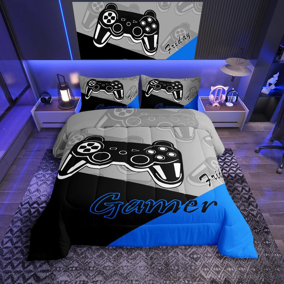 Loussiesd Gaming-Tröster für Jungen, Teenager, Videospiel-Bettwäsche-Set für Kinder, Gamer, Tröster