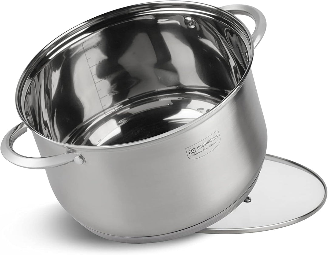 EDENBERG 10 TLG Topfset Induktion, Edelstahl Kochtopf Set Induktion | Induktions Töpfe Set, Töpfe In