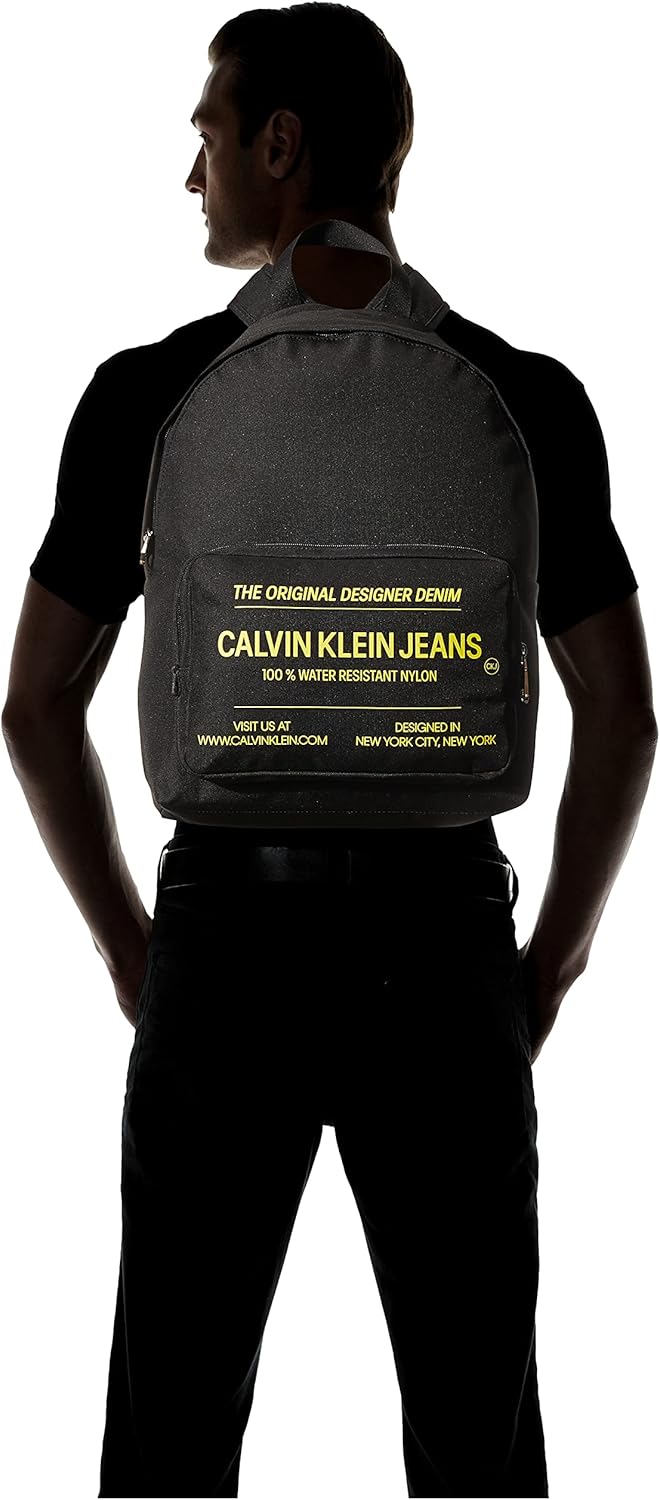 Calvin Klein CKJ Sport Essential Campus Backpack Black with Industrial Print