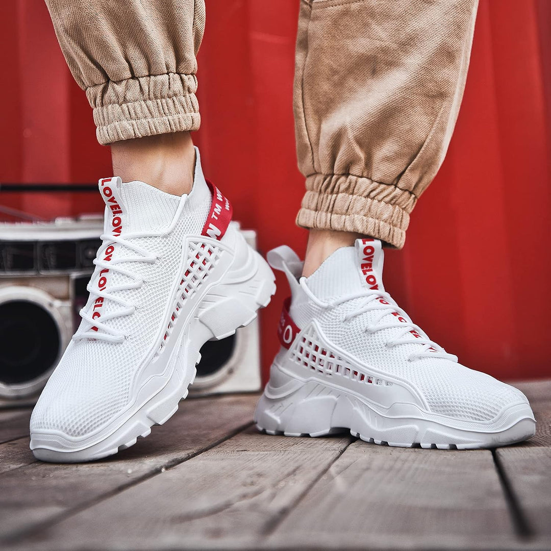 FUSHITON Herren Turnschuhe atmungsaktive Sportschuhe Leichte Freizeitschuhe lässig Strassenlaufschuh