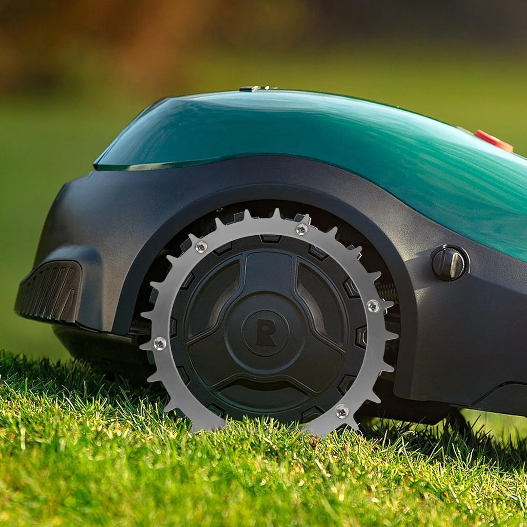JOJOCY Edelstahl Spikes für Bosch Indego XS300 M700 S500 Mähroboter, 170mm Mähroboter Rad Spikes mit