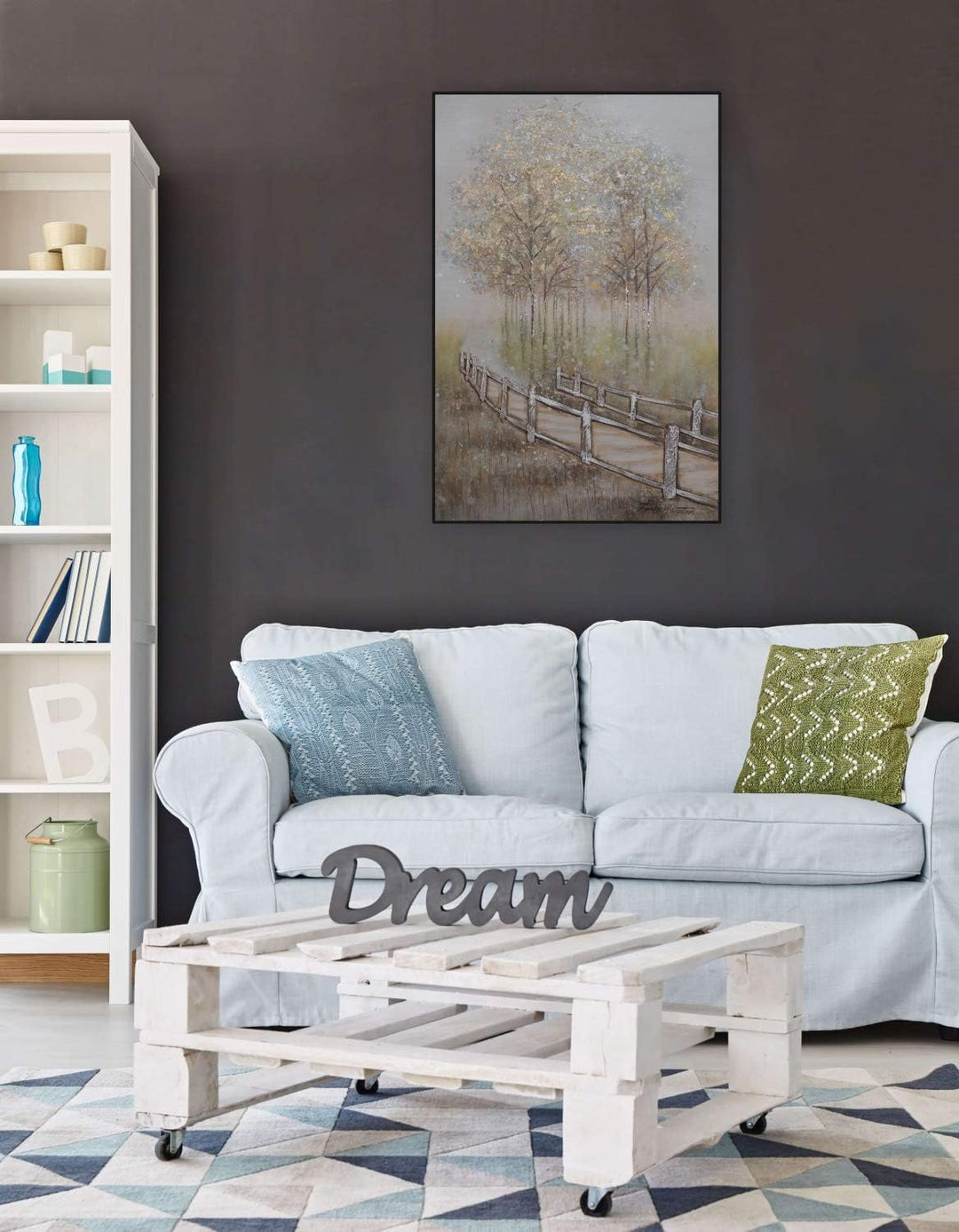 KunstLoft Leinwandbild | 100% HANDGEMALT | 60x90cm | Gemälde 'Secret Path' | Landschaften | Braun |