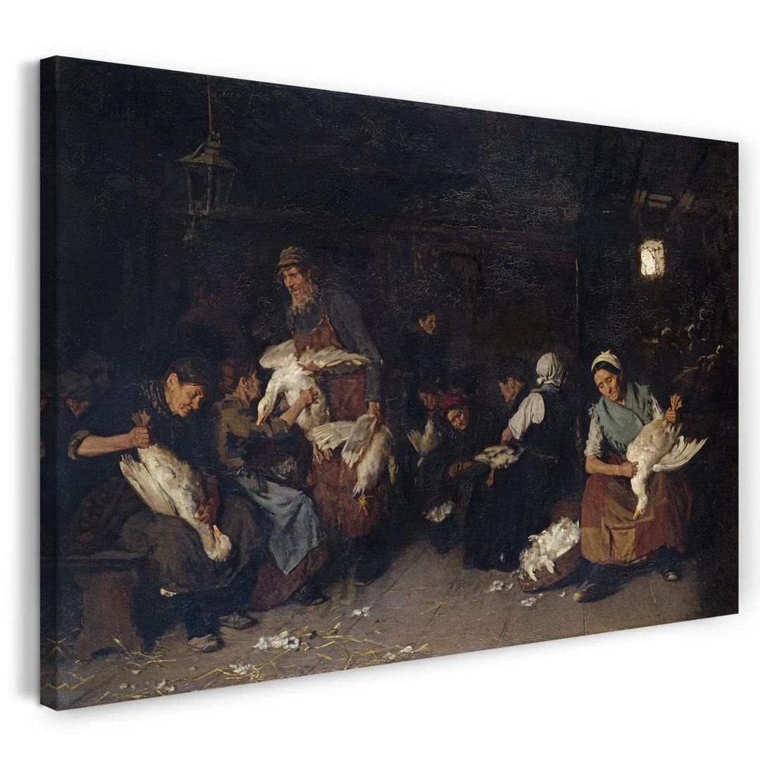 Printed Paintings Leinwand (80x60cm): Max Liebermann - Gänserupferinnen 80x60 cm, 80x60 cm