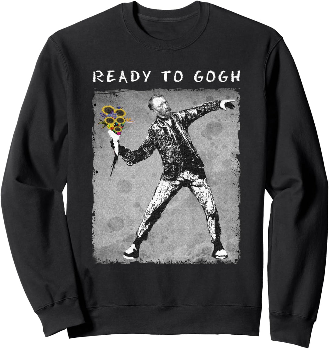 Ready To Gogh - Van Gogh Lustiges Meme Distressed Grafik Sweatshirt