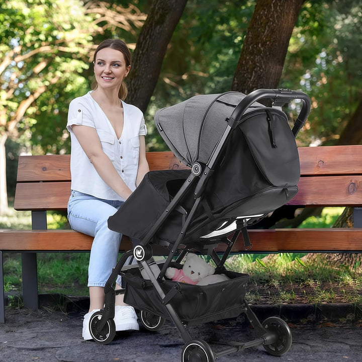 Leichter Kinderwagen, Kompakter Einhand-Buggy Zum Einfachen Zusammenklappen mit Verstellbarer Rücken