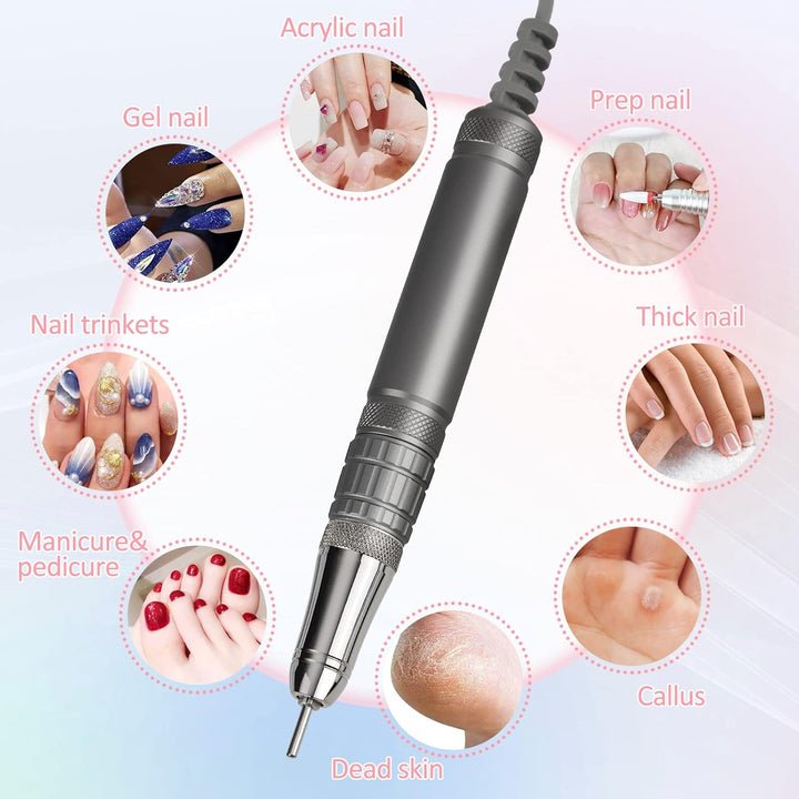Madenia Bürstenlos Elektrische Nagelfräser 35000 U/min Professionell, Touch Profi Elektrische Nagelf