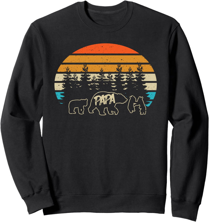 Vintage Papa-Bär mit drei süssen Bärenjungs Sweatshirt