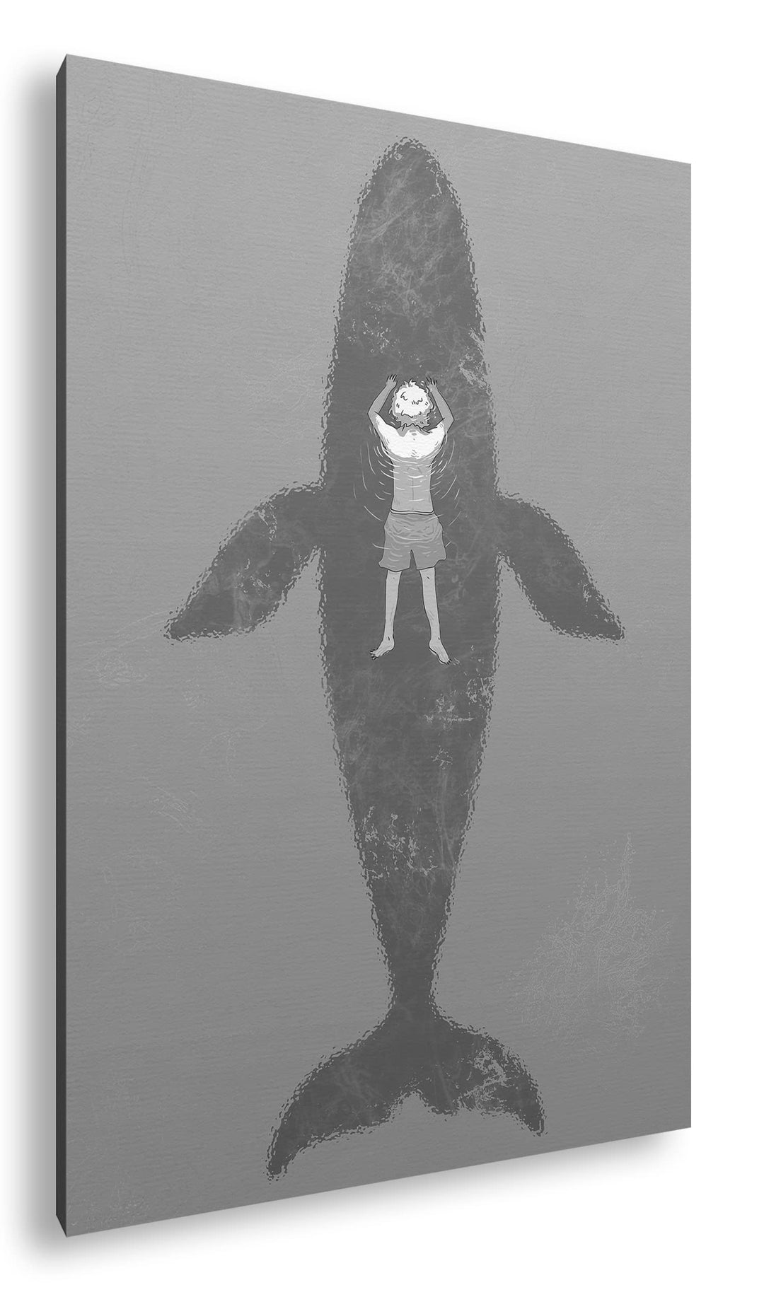 deyoli schwimmen mit einem Wal Format: 80x60 Effekt: Schwarz&Weiss als Leinwandbild, Motiv fertig ge
