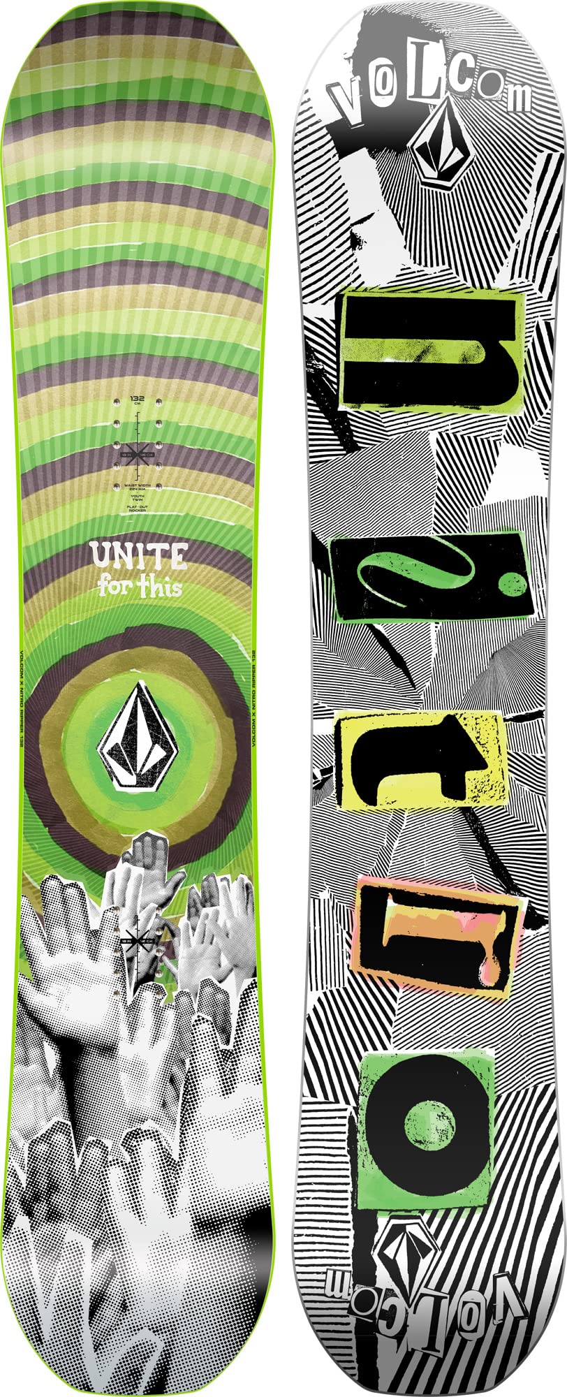 Nitro Jungen Snowboards Ripper Youth Xvolcom 23 All Mountain Freestyle Twin Board 132 Multicolour, 1