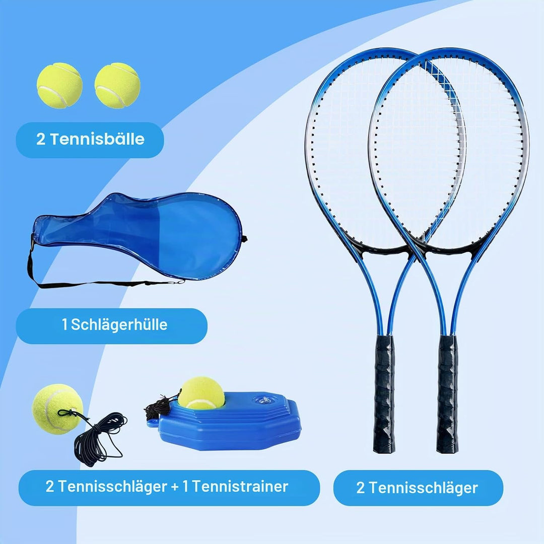 Kinder Tennisschläger, Langlebige Tennisschläger aus Eisenlegierung, Anfänger Übungsschläger mit Bal