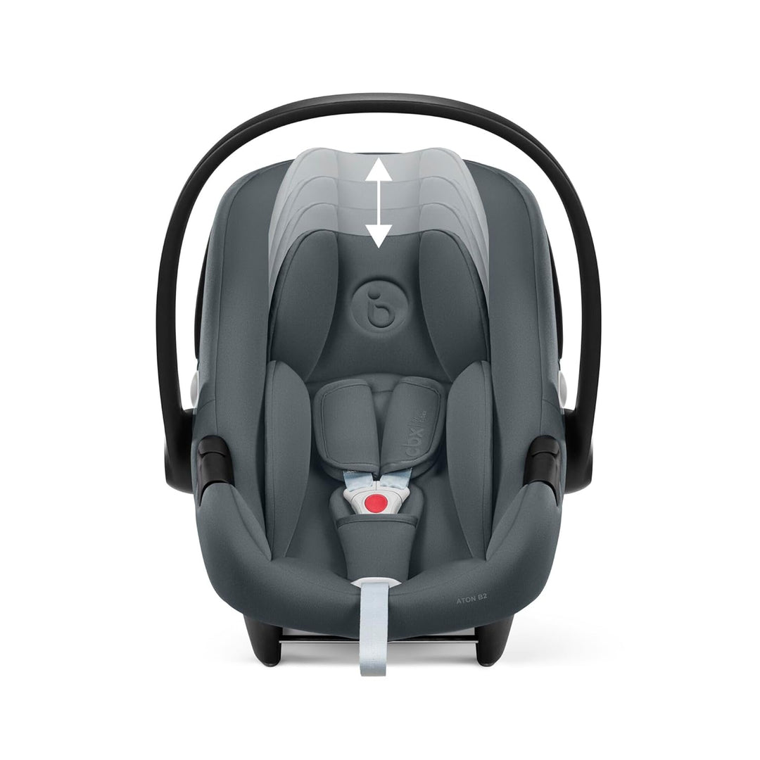 CYBEX Silver Babyschale Aton B2 i-Size mit Base One, Inkl. ISOFIX-Basis und Neugeboreneneinlage, Sen