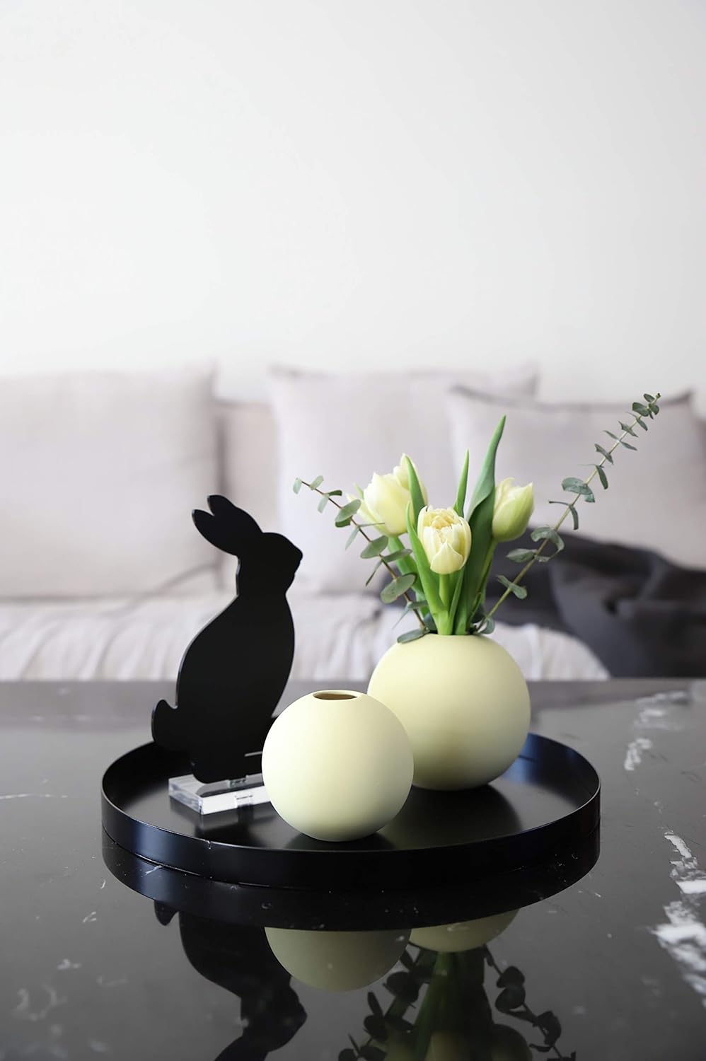 Cooee Design Tablett Circle aus Edelstahl in der Farbe Schwarz, Masse: 30cm x 30cm x 2cm, HI-012-BK