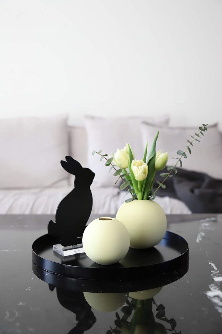 Cooee Design Tablett Circle aus Edelstahl in der Farbe Schwarz, Masse: 30cm x 30cm x 2cm, HI-012-BK