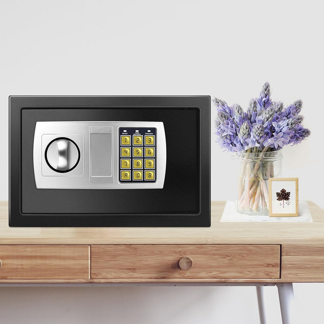 Mini Tresor für Zuhause 8.5L Tresor Feuerfest Wasserdicht Elektro Safe Mit Notschlüssel Home Office
