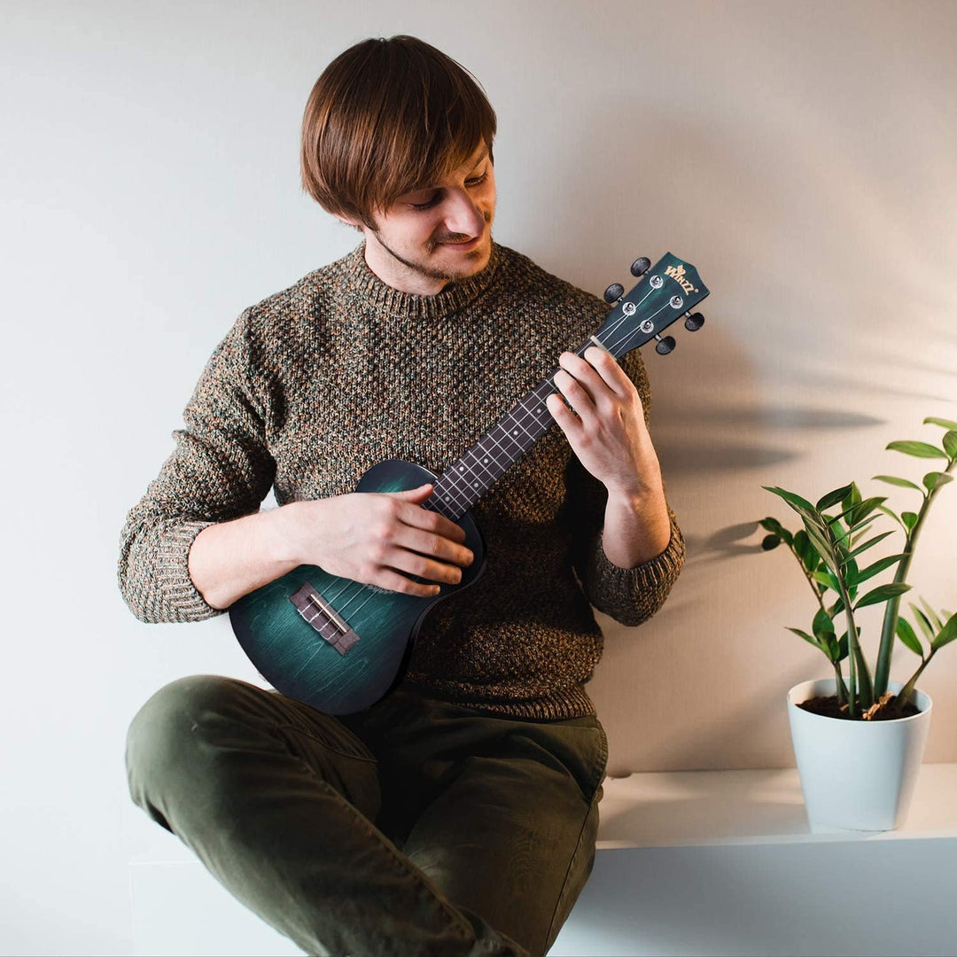 Winzz 23" Ukulele Konzert Anfänger Set Kinderm Erwachsene, Einzigartiges Farbdesign, mit Tasche, Sti