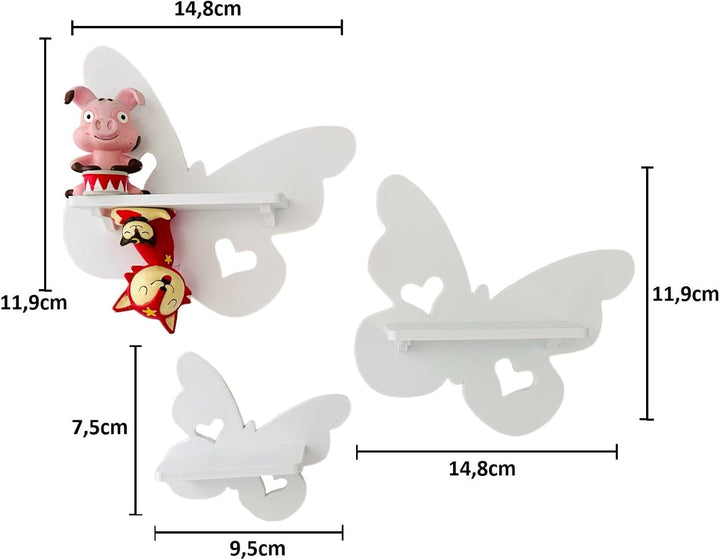 3er Schmetterlings-Set Weiss passend/Kompatibel für die Toniebox Toniefiguren