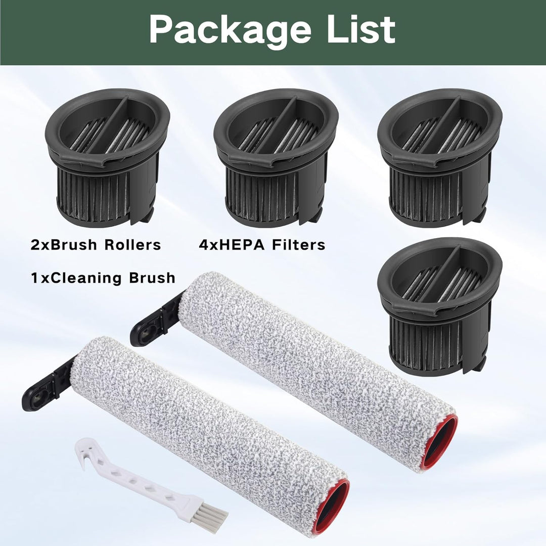 Bürstenrolle und Filter Zubehör für Mova X4 Pro/X4 Plus Nass- und Trockensauger Ersatzteile, 2 Bürst