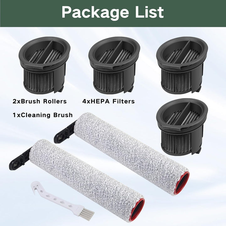 Bürstenrolle und Filter Zubehör für Mova X4 Pro/X4 Plus Nass- und Trockensauger Ersatzteile, 2 Bürst