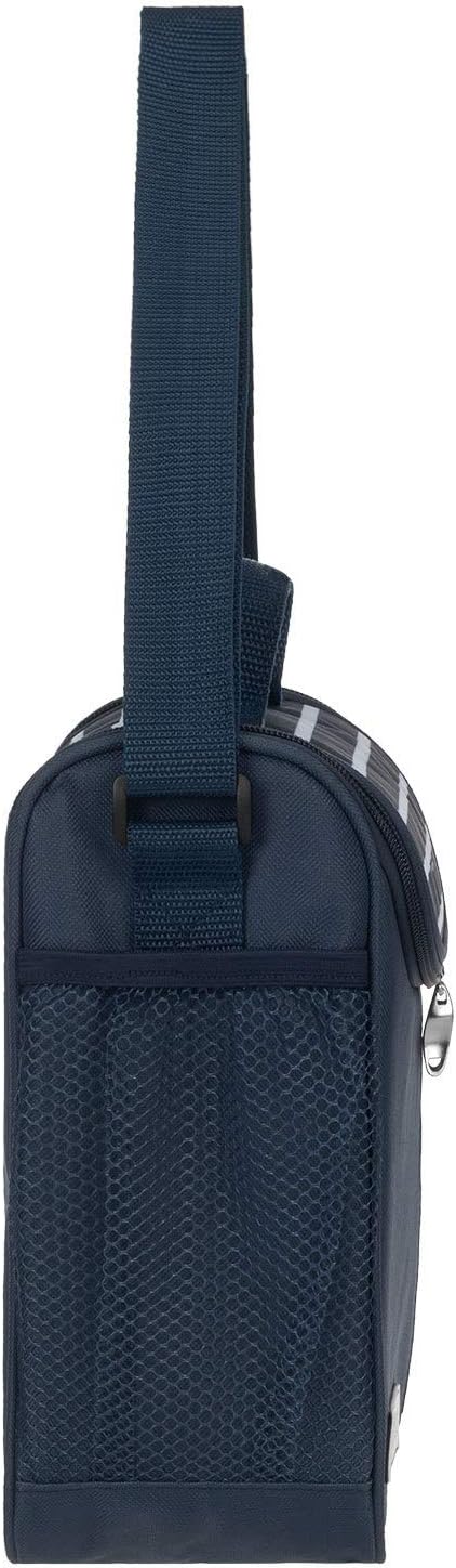 anndora Mini Kühltasche 4 Liter Vespertasche lunchbag - Farbwahl navy blau weiss, navy blau weiss