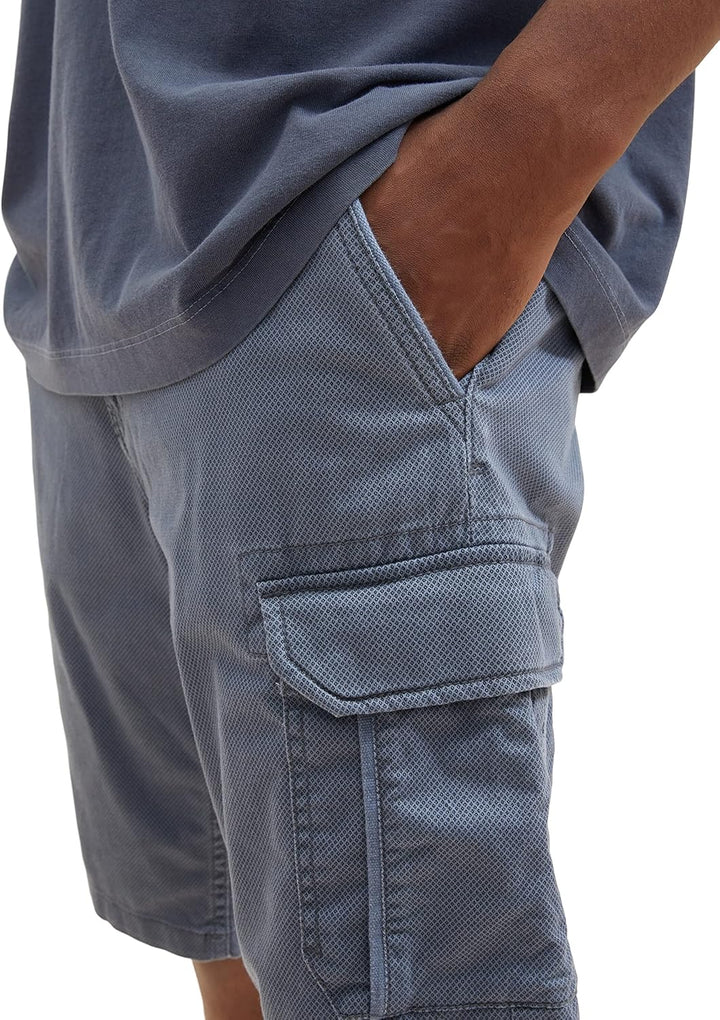 TOM TAILOR Herren Cargo Bermuda Shorts, 29 31272 - Blueish Grey Diamond Structure