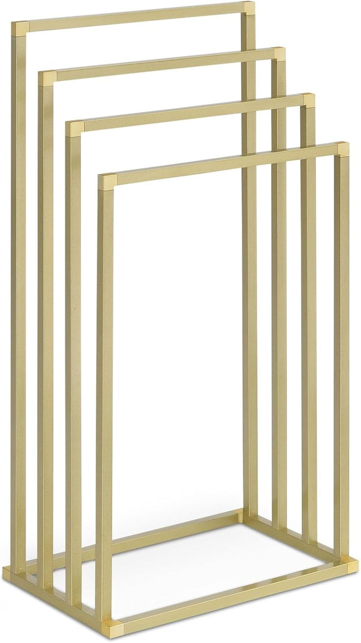 IDIMEX Handtuchhalter Senza freistehend, Gold – moderner Handtuchständer mit 4 Stangen, Metallgestel